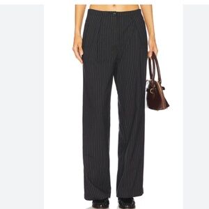 Free People Tyler Menswear Inspired Pleated Front Striped Trousers Size Medium
